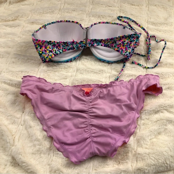 Victoria’s Secret colorful underwire bikini top cheeky bottom 11104 - Picture 3 of 7